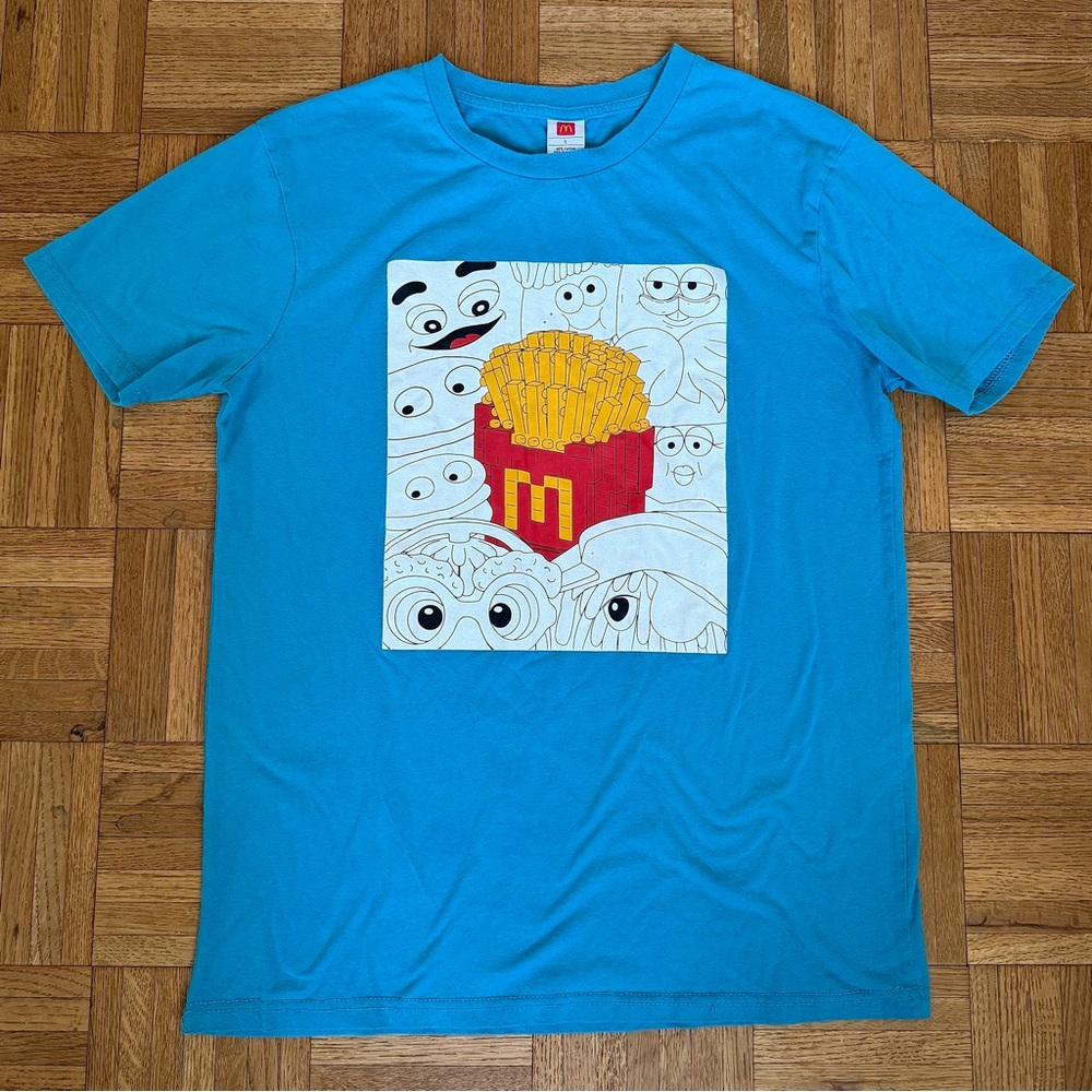 McDonalds Graphic T Shirt Fries Fast Food Streetwear Cartoon Novelty Large